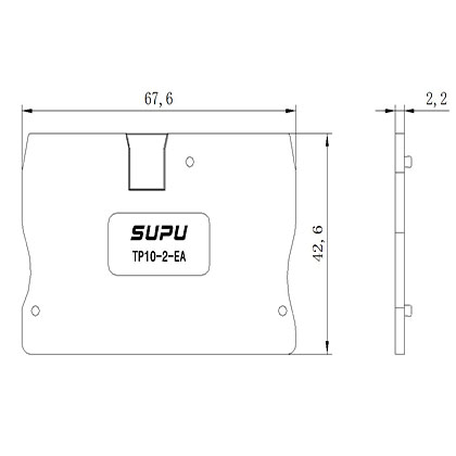 TP10-2-GY-EA   Rail-mounted Terminal Blocks