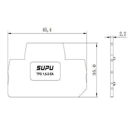 TPD1.5-2-GY-EA   Rail-mounted Terminal Blocks
